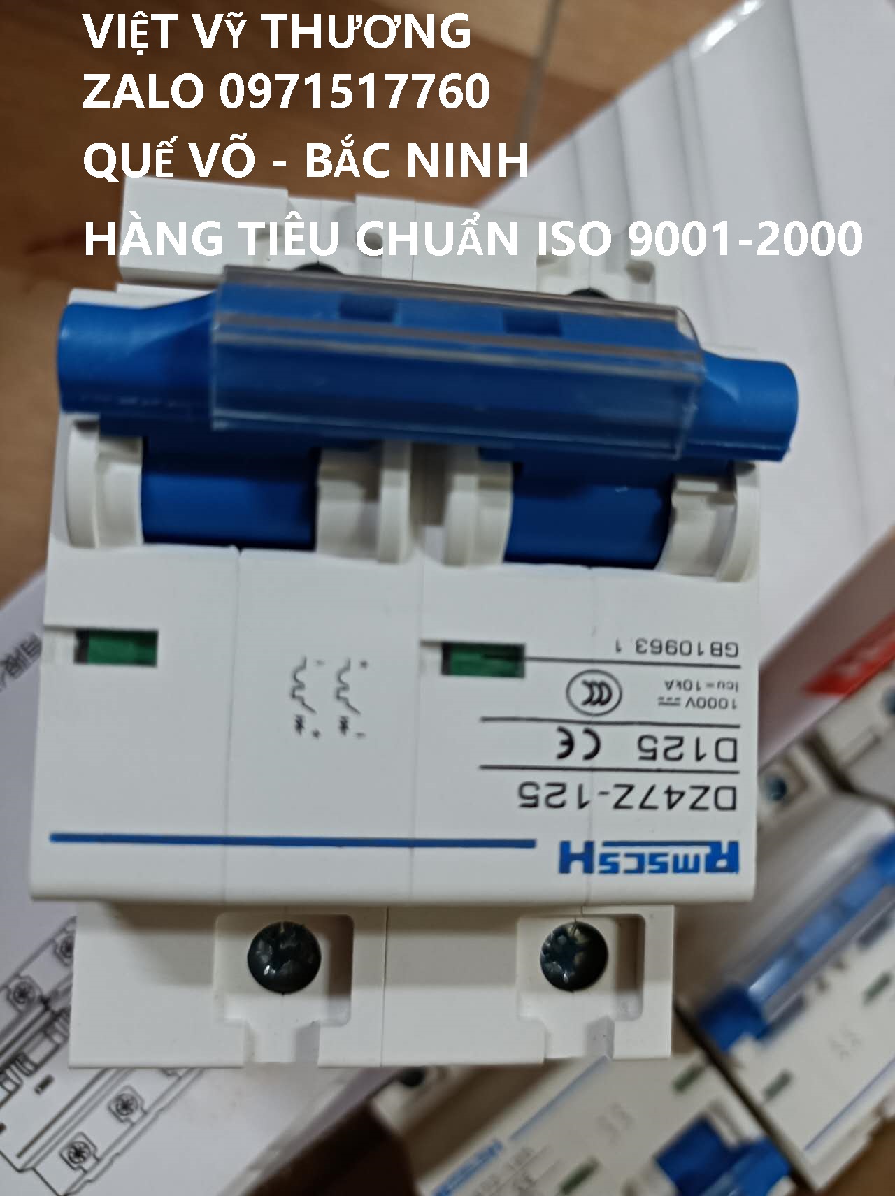 Át aptomat DC125A  20a  1P 2P dùng cho ắc quy và solar ISO9001-2015