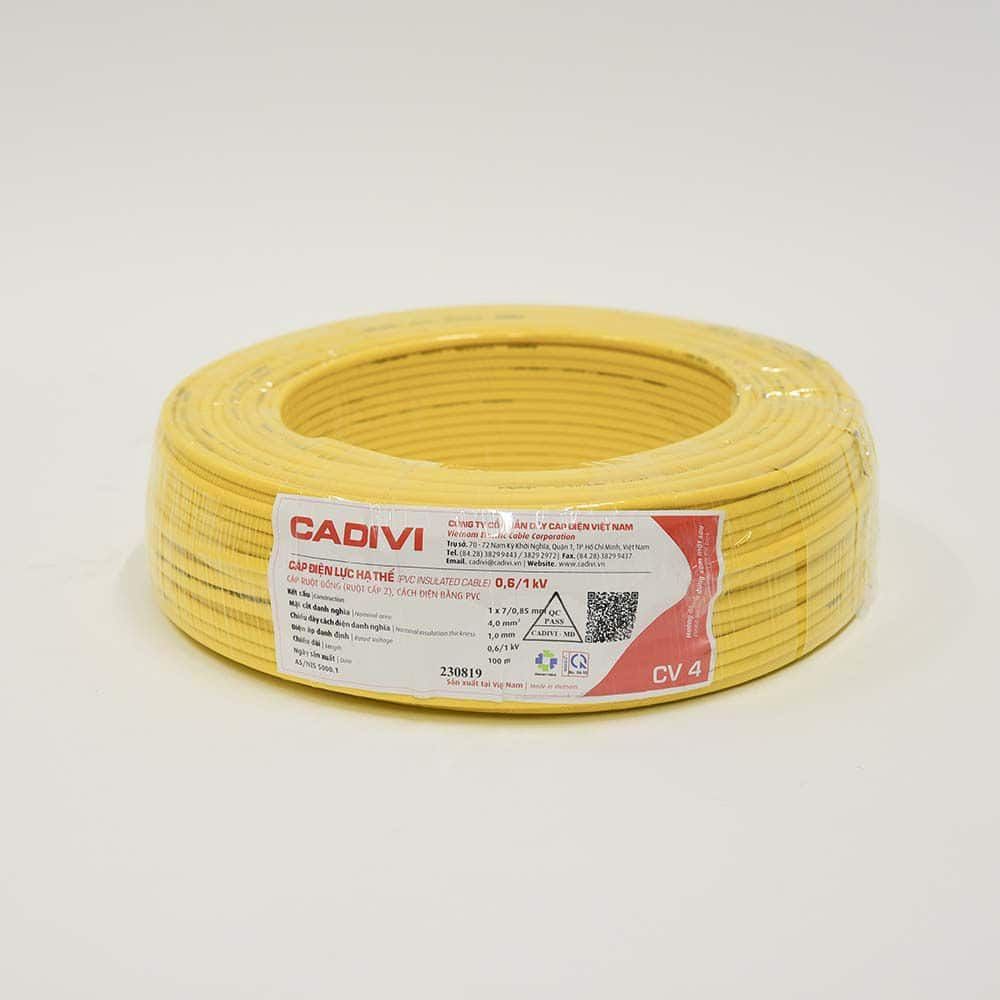 Dây điện Cadivi CV 4.0 - 0,6/1kV cuộn 100m