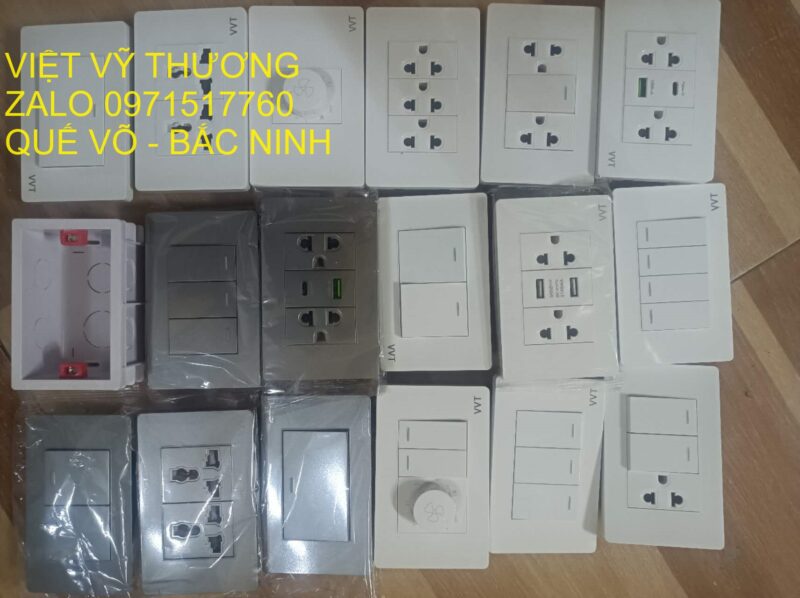 Mặt công tắc, ổ cắm âm tường các loại có sạc USB